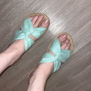 Vans Mint Colored Slip On Sandals Size 7 NWT